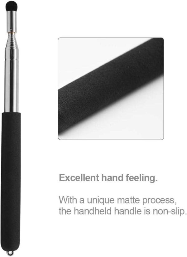 Telescopic Pointer Stick with Hand Lanyard,Teacher Pointer for Classroom,Presentation Pointers for Teachers,Hand Pointer Extendable Pointer Retractable Pointer Multipurpose Office Home (Black) - Image 3