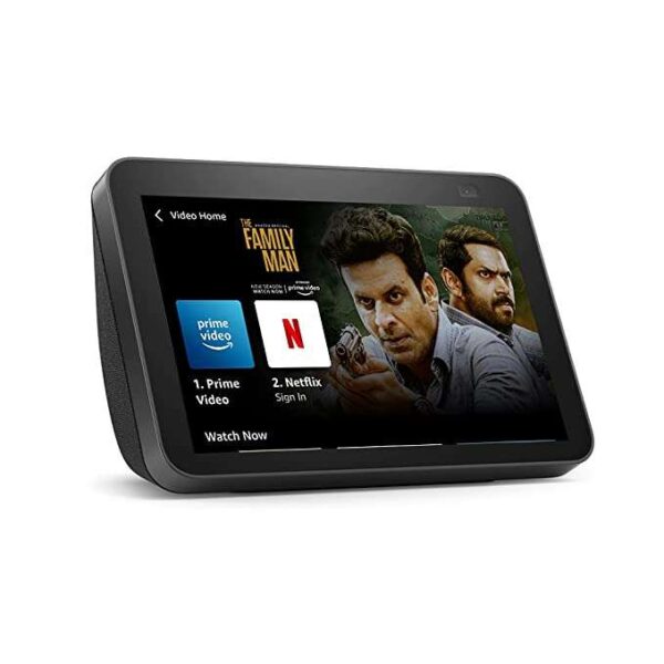 Echo Show 8 (2nd Gen, 2021 release)- Smart speaker with 8" HD screen, stereo sound & hands-free entertainment with Alexa (Black)
