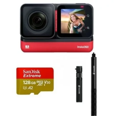 Insta360 One RS Creator Kit – Camera, Bullet Time Accessory Bundle & 128GB Memory Card