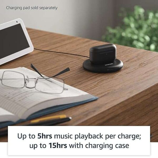 All-new Echo Buds (2nd Gen) | True Wireless earbuds with crisp and balanced sound, Active Noise Cancellation, 3 mics and Alexa | Wireless charging case | Black - Image 4