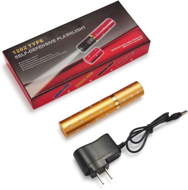 Lipstick Stun Gun for Women, self Defense Flashlight Stun Guns with Safety Disable Pin.Wall Charger Included - Image 5
