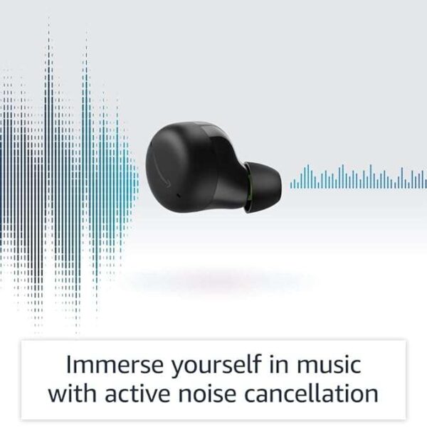 All-new Echo Buds (2nd Gen) | True Wireless earbuds with crisp and balanced sound, Active Noise Cancellation, 3 mics and Alexa | Wireless charging case | Black - Image 2