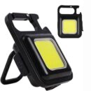 Flyworld Mini Keychain Torch cob Rechargeable Light Keychain Emergency Lights Rechargeable led Keychain Light with Bottle Opener Keychain with 4 Modes cob Keychain Light (Square)