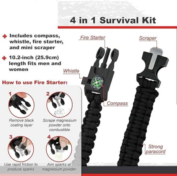 Survival Paracord Bracelet - Image 3