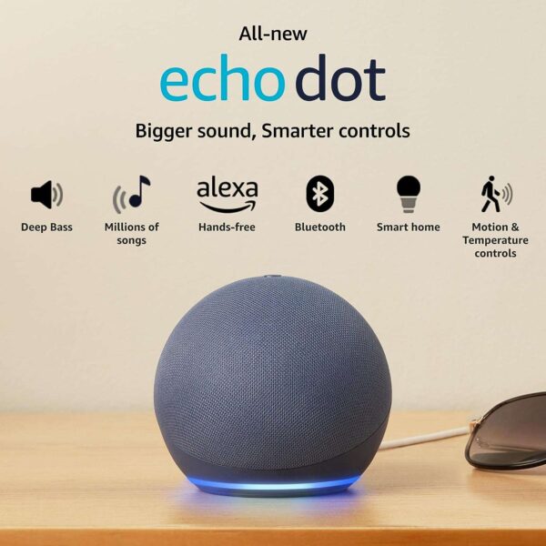 All-New Echo Dot (5th Gen, 2023 release) | Smart speaker with Bigger sound, Motion Detection, Temperature Sensor, Alexa and Bluetooth| Blue - Image 4
