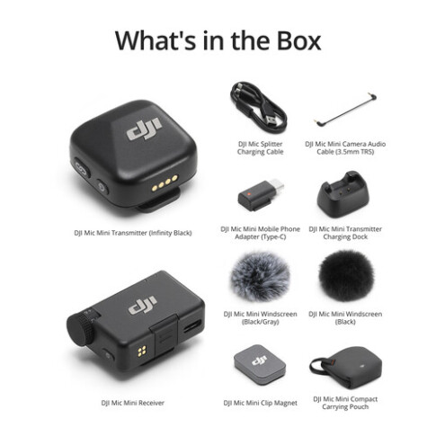 DJI Mic Mini (1 TX + 1 RX) Compact Wireless Microphone, Ultralight, Noise Cancelling, for Camera / iPhone / Android - Image 2