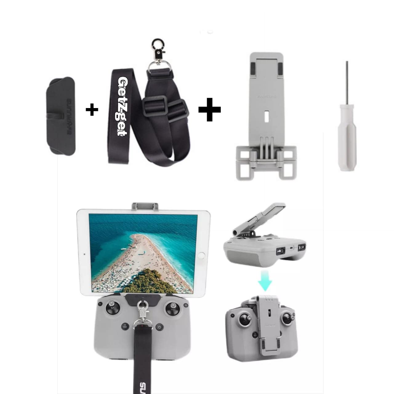 Foldable Tablet Holder with Lanyard Neck Strap for N1RC, N2RC, N3RC Remote Controller Accessories