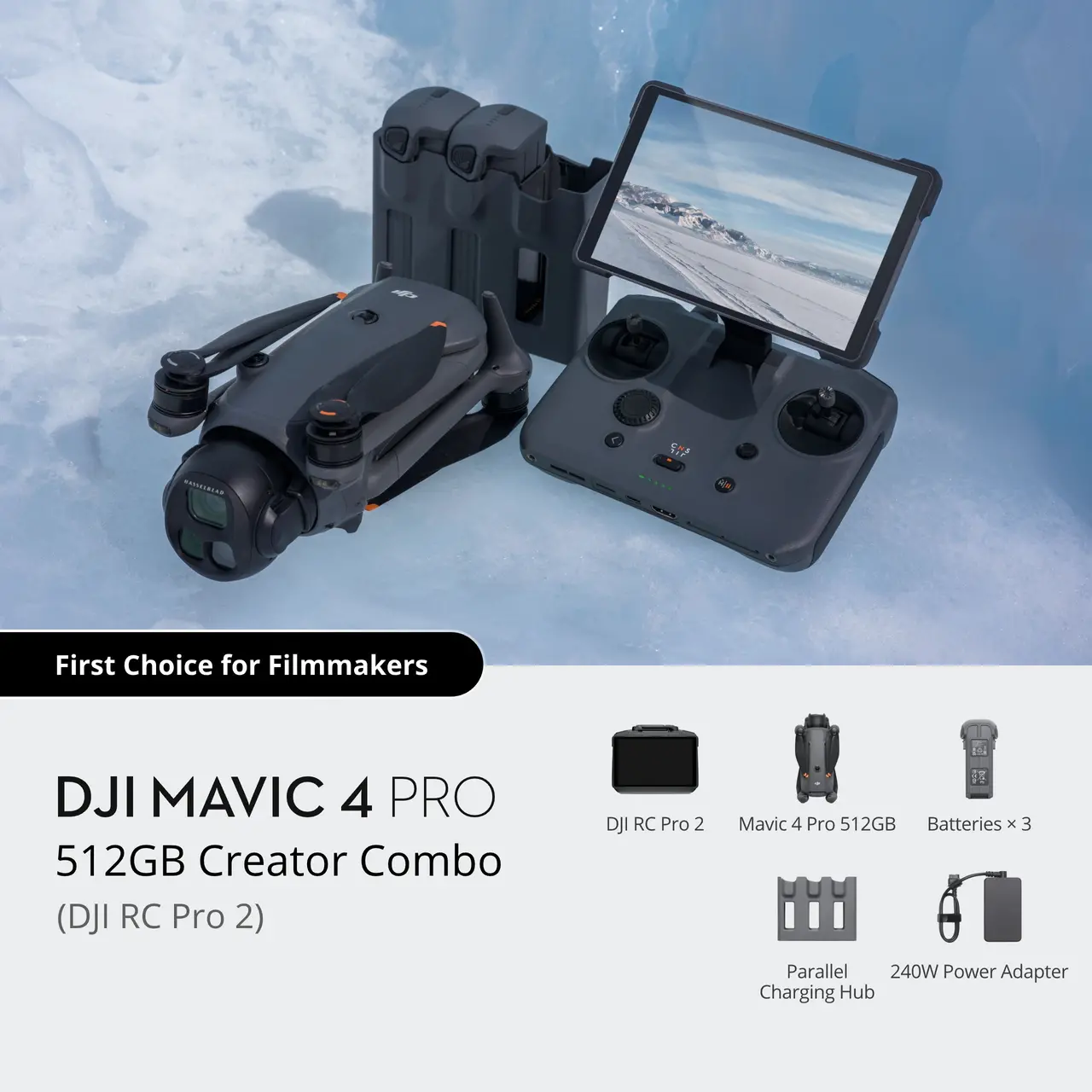 DJI Mavic 4 Pro 512GB Creator Combo with RC2 Pro Drone Camera