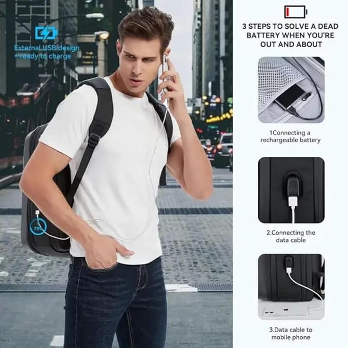 Carrying Case Bag For Dji Avata & Accessories with Safety Belt & EVA Foam Hard Shell Waterproof Backpack(Black/Grey) - Image 6