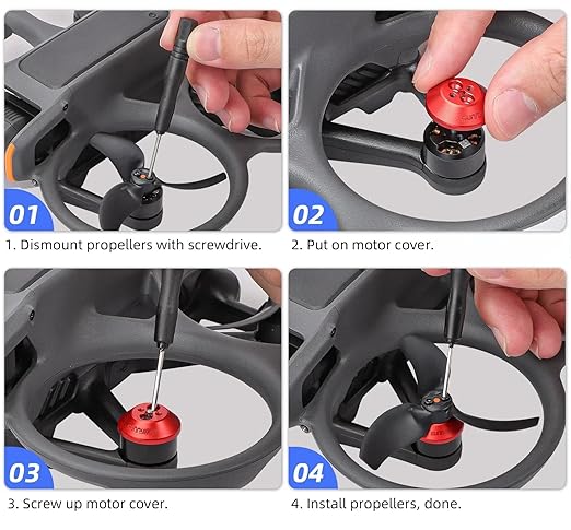 Upgraded Aluminum Motor Cover Cap Compatible with DJI Avata 2- Durable, Lightweight Protection, and Heat Dissipation Accessories(Red/Black) 4 Upgraded Aluminum Motor Cover Cap Compatible with DJI Avata 2- Durable, Lightweight Protection, and Heat Dissipation Accessories(Red/Black) - Image 4