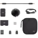 DJI Mic Compact Digital Wireless Microphone System/Recorder for Camera & Smartphone (2.4 GHz)DJI Mic Overview  Content creators of all experience levels can raise the production values of their videos, interviews, and streaming with the DJI Mic, an easy-to-use, truly wireless digital microphone/recorder system that offers vivid audio quality while supplying all the elements needed to capture audio from your subject to a DSLR/mirrorless camera or iOS/Android smartphone. The system records clear and reliable audio at up to 820′ via a miniature clip-on omnidirectional mic/transmitter, which doubles as backup recorder for worry-free wireless. The tiny receiver can either be mounted on a DSLR camera or DJI Action 2 camera or plugged directly into the Lightning/USB port of a smartphone or laptop. Simply complete the initial setup and you can be ready to record quality audio in seconds.