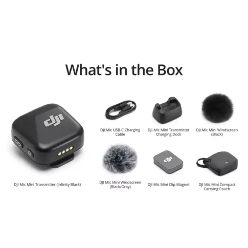 DJI Mic Mini Clip-On Transmitter with Built-In Microphone (2.4 GHz, Infinity Black) - Image 2
