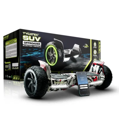 TYGATEC T6 Plus Off-Road SUV Hoverboard App Connectivity (White Multi Color)